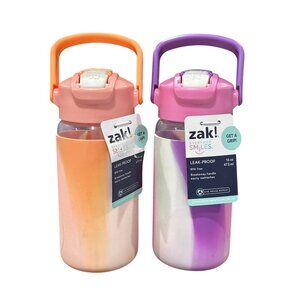 Zak! Leak-Proof 16 Oz (2-pack) Polypropylene Water Bottles with Silicone Sleeve